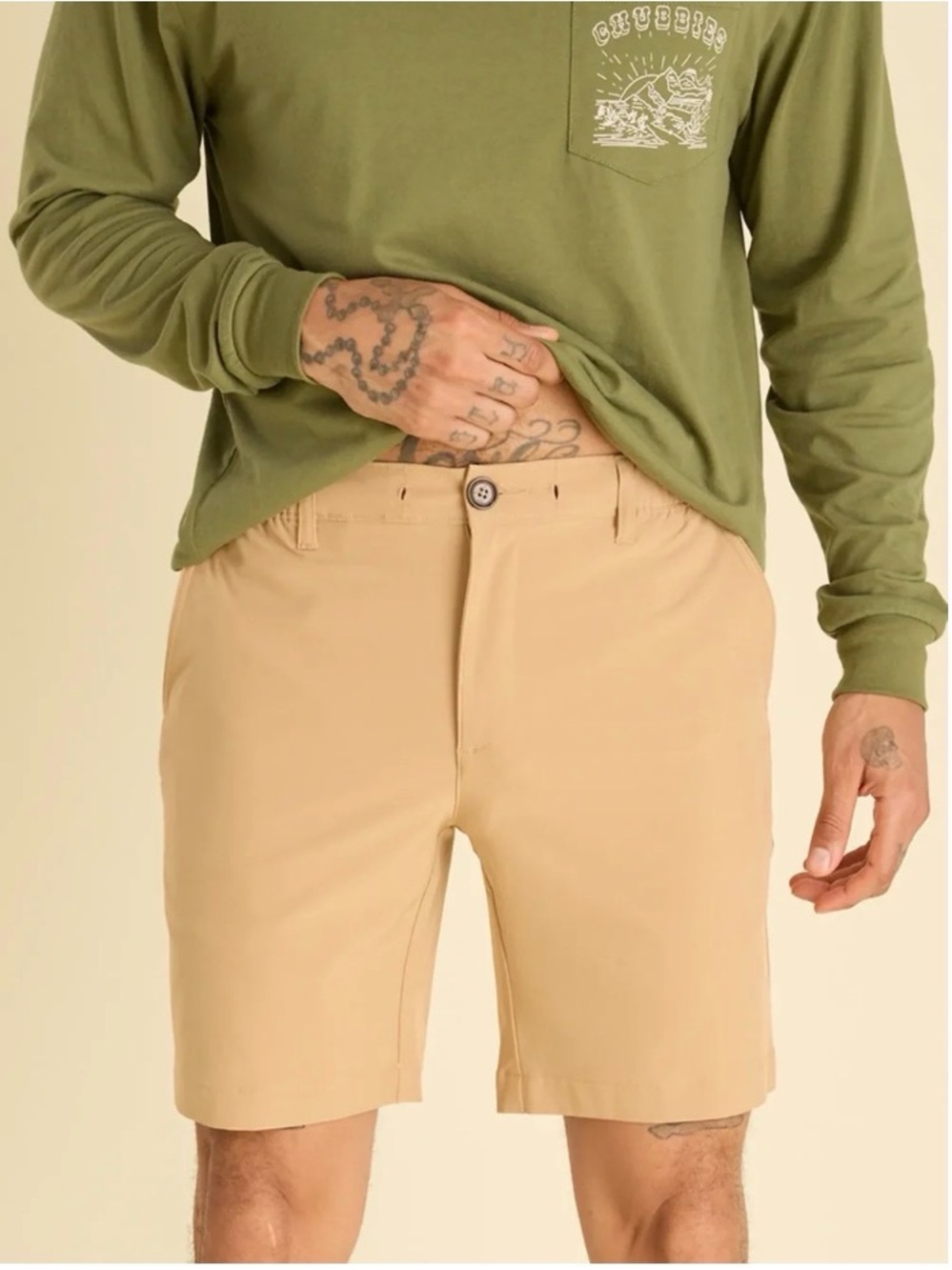 Chubbies Everywear - Performance Short Tan/ Khaki 8” inseam XL